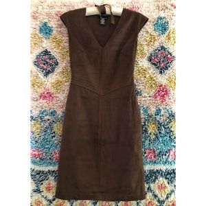 Brown Faux Suede Dress